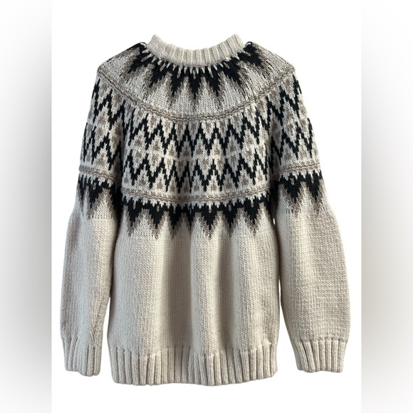 H&M jacquard grey and white knit sweater - Picture 4 of 5